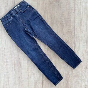 LANDS END Skinny Pull On Elastic Waist Legging Jegging Dark Wash Jeans 6